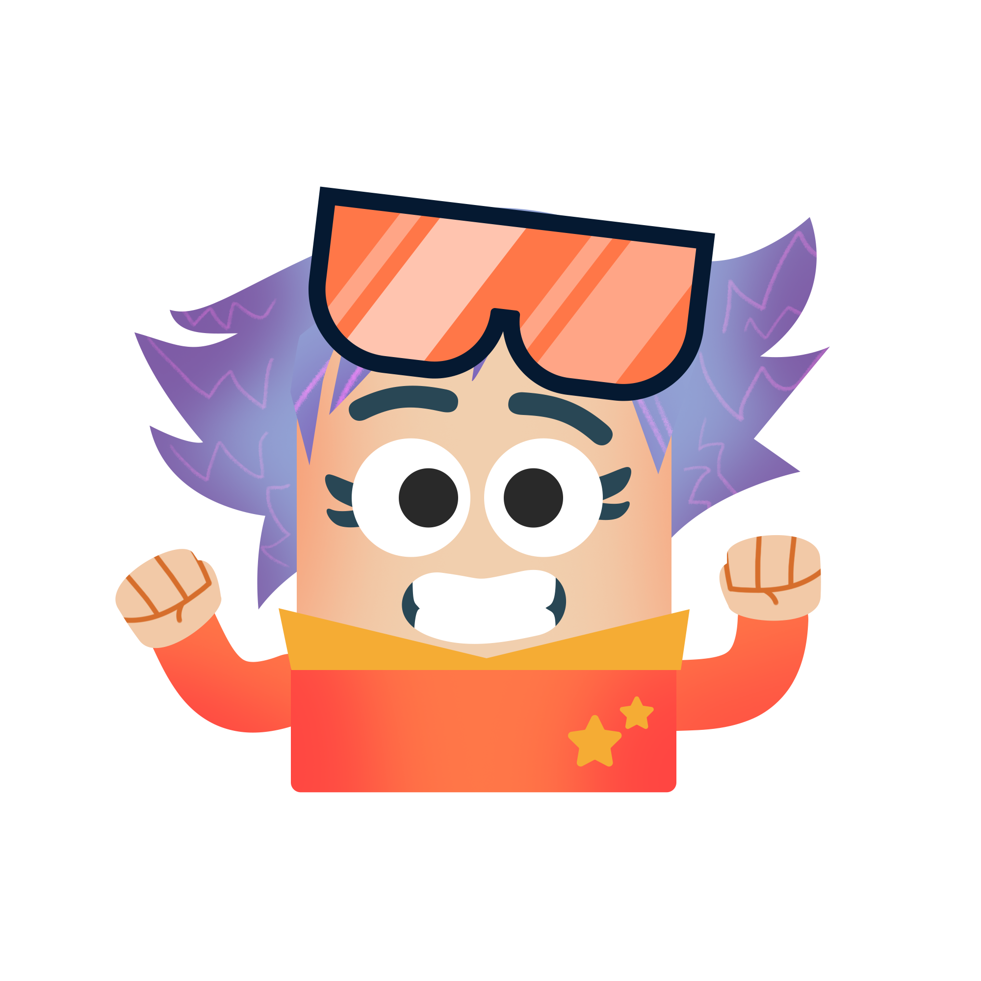 Avatar, Purple hair & goggles